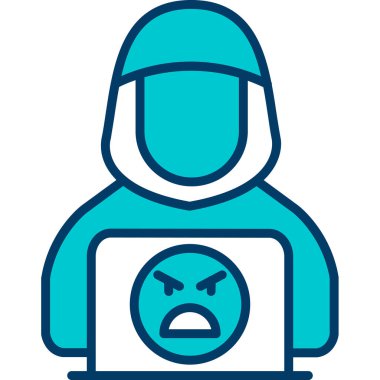 Dizüstü bilgisayar vektör illüstrasyon tasarımlı bir hacker