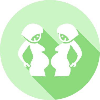 Hamile kadınların düz tasarımı.