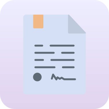 belge simgesi. düz biçim.