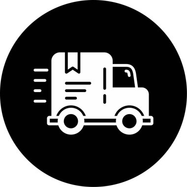 Teslimat kamyonu simgesinin vektör çizimi