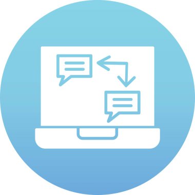 Sohbet mesajı simgesi. Basit resimleme