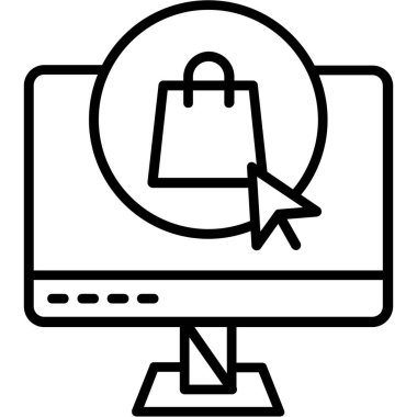 İnternet alışveriş vektörü simgesi