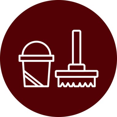 Temizlik ekipmanları simgesinin vektör illüstrasyonu