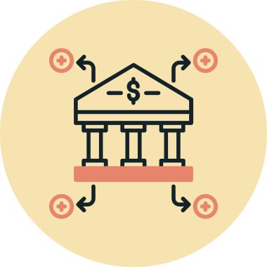 Banka binası. Basit resimleme