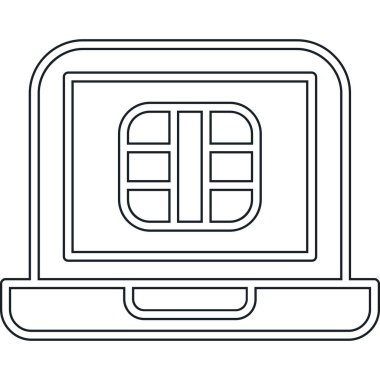 Elektronik aygıt vektör çizimi olan dizüstü bilgisayar