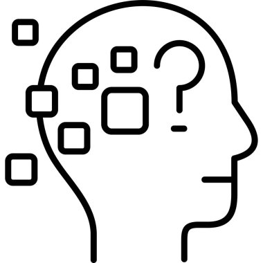 Düşünen zihin simgesi vektör illüstrasyonu