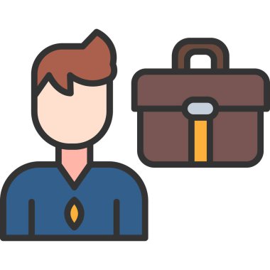 Evrak Çantası'nı vektör çizim ile işadamı