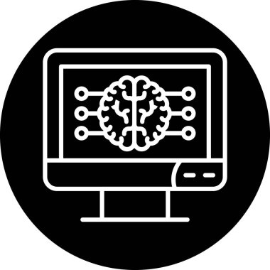 Beyin. Web simgesi basit illüstrasyon