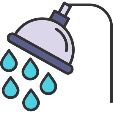 Duş. Web simgesi basit illüstrasyon