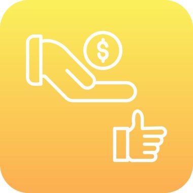 Dolar simgesi olan bir elin vektör çizimi