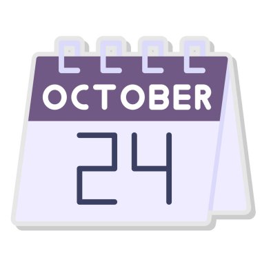 Ekim 25 - Takvim simgesi - vektör illüstrasyonu.