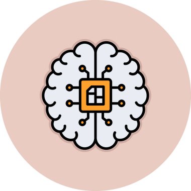 beyin ikonu vektör illüstrasyonu