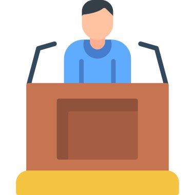 Arkaplanda konferans vektör illüstrasyonu