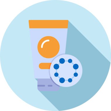 Bir şişe diş macunu simgesi, düz stil.