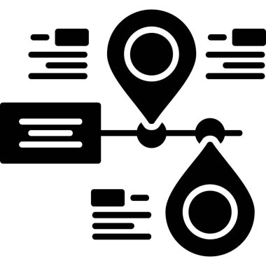 Bırakma simgesi ile harita işaretleyici, satır biçimi