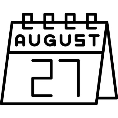 Ağustos 25 glyph vektör simgesi dekoru