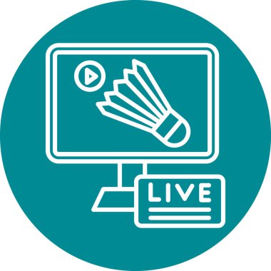 canlı yayın. Web simgesi basit illüstrasyon