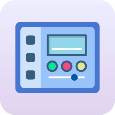 düz dizaynlı banka ATM simgesi