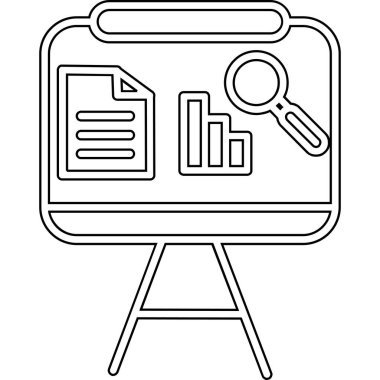 Pano belgesi ve büyütme cam vektör çizimi