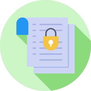 belge kilit veri simgesi düz biçimli