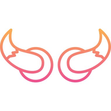 Çizgi film boynuzlarının vektör rengi çizimi