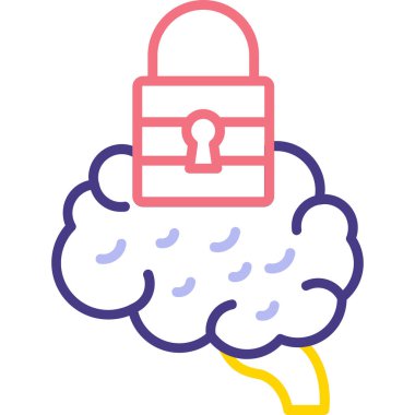 Bulut ve asma kilit. Basit tasarım