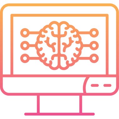 Beyin. Web simgesi basit illüstrasyon