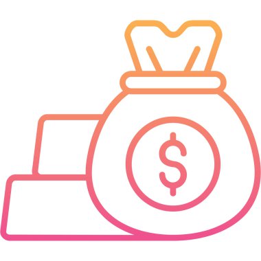 çanta dolar sikkeleri doldurulmuş ana hat biçiminde simge