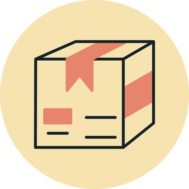 Paket var. Web simgesi basit illüstrasyon