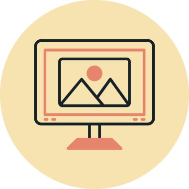 Bilgisayar. Web simgesi basit illüstrasyon