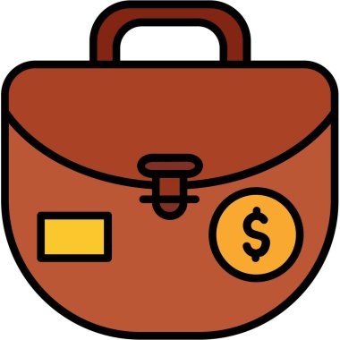 çanta evrak çantası simgesi doldurulmuş - taslak biçimi