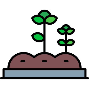 bitki simgesi, ana hatlı vektör çizimi