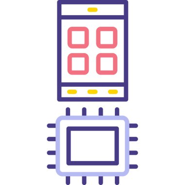 İşlemci simgesi. Basit resimleme