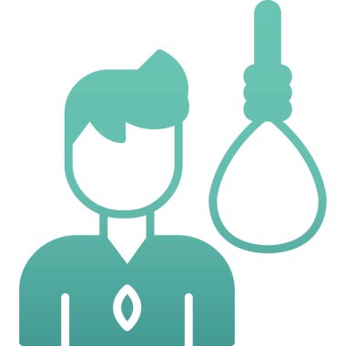 Adam intihar ikonu. vektör illüstrasyonu