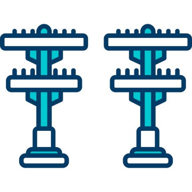 Beyaz arka planda izole edilmiş alkol ikonu için mavi çizgi ahşap varil. vektör