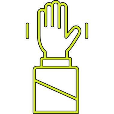 Eldivenli ve eldiven ikonlu el. vektör illüstrasyonu