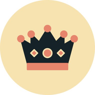 Taç ikonu. düz biçim tasarımı