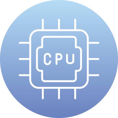 Cpu modern simge vektör illüstrasyonu