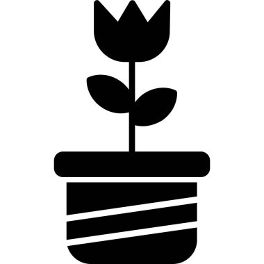 pot vektör çizim çiçek