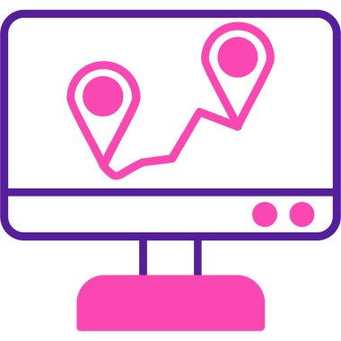 konum. Web simgesi basit illüstrasyon