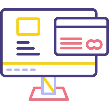 Bilgisayar. Web simgesi basit illüstrasyon