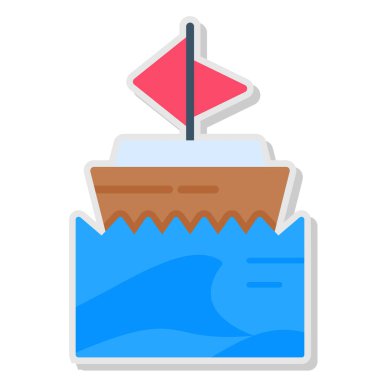 Kağıt tekne vektör illüstrasyon tasarımlı kağıt tekne