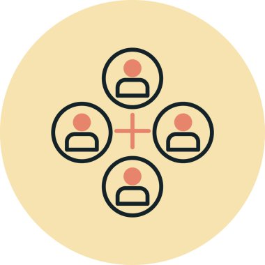 Ofisteki insanların vektör simgesi