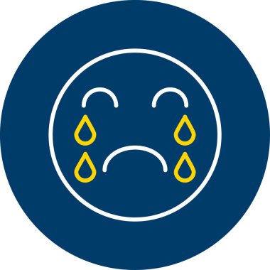 Üzgün yüz ikonu. vektör.