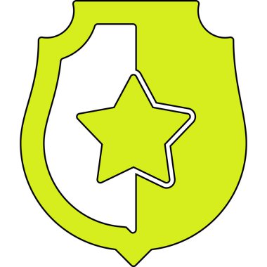 Kalkan simgesi vektörü. biçim düz simgelerdir, sarı renk, beyaz arkaplan.