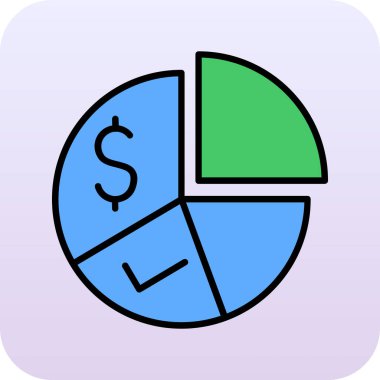 Pasta grafiği simgesi, basit tasarım illüstrasyonu