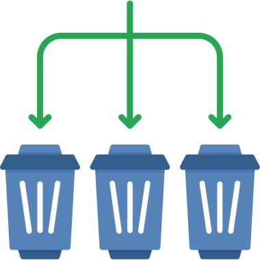 Geri dönüşüm kutusu ve geri dönüşüm sembolü çizim tasarımı