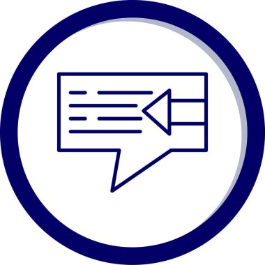 Konuşma balonu. Web simgesi basit illüstrasyon