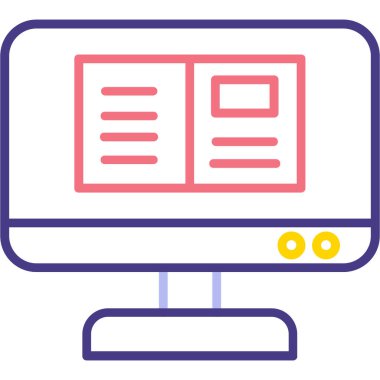 monitör simgesi. Web için basit izleyici vektör simgeleri çizimi