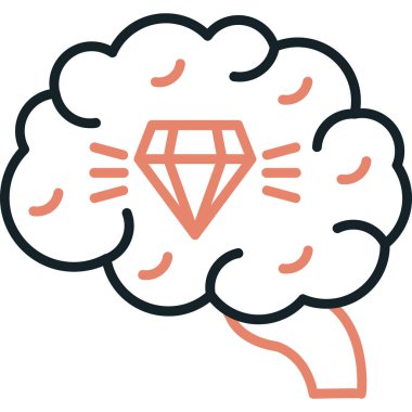 Beyin simgesi, modern tasarım illüstrasyonu